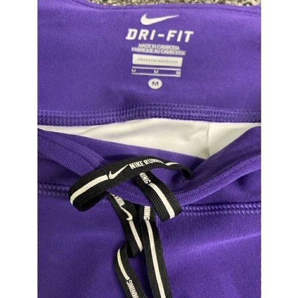 Nike Dri-Fit Women's Abstract Athletic Capri Leggings Purple Medium - Picture 5 of 6